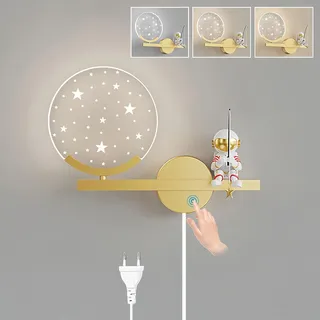 LED Wandleuchte Dimmbar Astronaut 8W Kinderzimmer Nachttischlampe mit Touch
