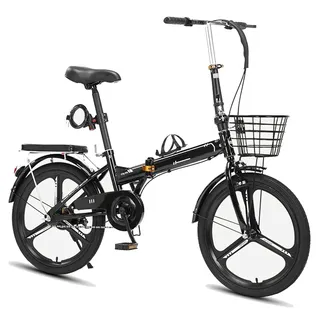 Kcolic 16/20/22 Zoll Klapprad Mit Schnellfaltsystem, Klapprad Für Erwachsene, Höhenverstellbar, Singlespeed Klapprad Vorn Und Hinten Mit Schutzblechen A,16in
