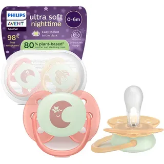 Philips Avent Schnuller +0m Soft Night Terracotta/Pfirsich 2 Stück