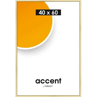 accent by nielsen Kunststoff Bilderrahmen Colorado Uni, 40 x 60 cm, Gold | Kunststoff Posterrahmen im Hoch- & Querformat zum Aufhängen Gold matt Echtglas