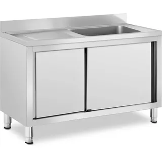 Royal Catering Spülenschrank - 1 Becken - - Edelstahl - 500 x 60 cm
