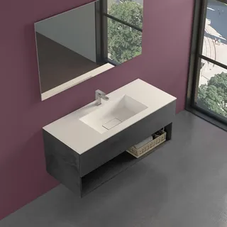 progettobagno Evo 54 Lago Uno Waschtisch mit Unterschrank  120 cm MB54E120LAPHIDE4, Badmöbel,