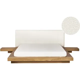 Beliani Bett mit Lattenrost Bouclé Zen 160 x 200 cm