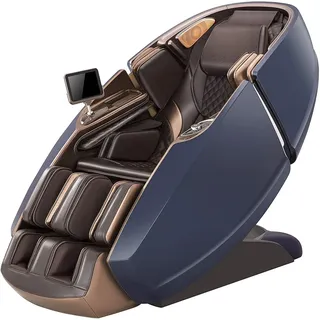 NAIPO Massagesessel 4D High-End Massagestuhl mit Tablet, Space Capsule blau|braun