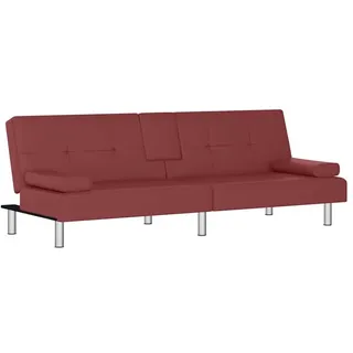 vidaXL Schlafcouch Kunstleder 2-Sitzer Rot
