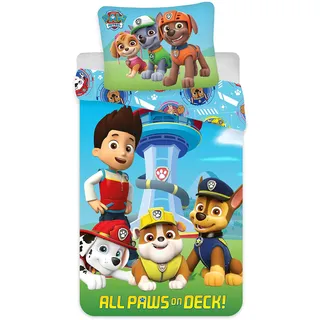 BrandMac Paw Patrol on Deck Paws Kinderbettwäsche 100×135 cm, 40×60 cm