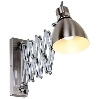 Spring gebürsteter Stahl dimmbare ausziehbare Wandlampe Steinhauer 6290ST