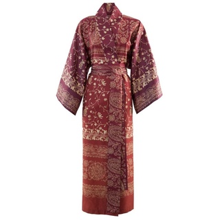 Bassetti Kimono BRENTA, knieumspielend, Baumwolle, Gürtel, aus satinierter Baumwolle rot L-XL