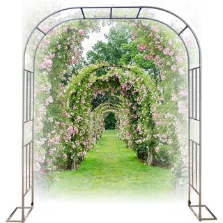 Rosenbogen aus Edelstahl Metall Stabil, 19 MM Rohrdurchmesser Garten Rankhilfen Rosenbogen für Kletterpflanzen, für Pergola Hochzeitsbogen Rankhilfe Rosen, Sonnenschutz und Rostschutz ( Size : 1.2*2.4
