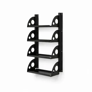 QLS Wandregal Regalsystem aus Stahl Pulverbeschichtet schwarz, Modular, individuell kombinierbar und jederzeit erweiterbar
