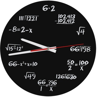 Zerodis Acryl Wanduhr kreative Mathe Wanduhr einzigartiger Entwurf Lustige mathematische Formel Uhr für Klassenzimmer Haus Moderne Dekoration des Büros