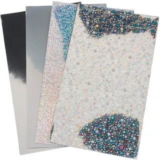 Stellwag creative Verzierwachs-Set 4 Stk. 9.0 cm x 15.5 cm Wachs 0.6 mm Stärke Ideal für Kerzen Basteln Dekorationen Silber