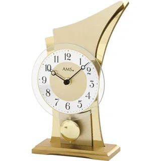 AMS Pendeltischuhr T1137 Made in Germany goldfarben