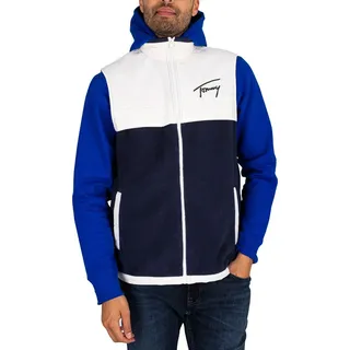 Tommy Jeans Herren Mix-Media-Retro-Weste, Blau S - Blau - S