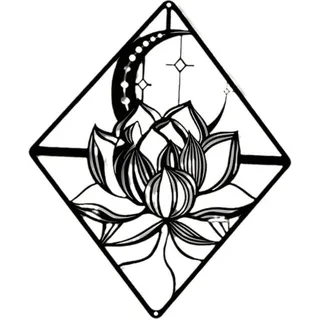 Lntyq - Lotus-wandkunst Aus Metall, Lilie, Mondblume, Schwarz, Hängende Dekoration, Gartenornamente, Skulptur, Stahl, Weihnachten, Halloween, Heimdekoration, Für Drinnen Und Draußen, Garten, Ästhetische