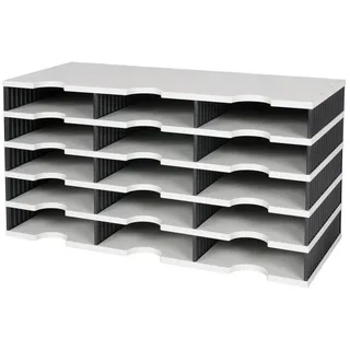 Styro Sortierablage Trio 15 Fächer H363xB723xT331mm Polystyrol grau/schwarz