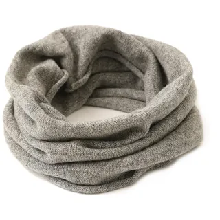 YUONNY 100% Kaschmir Loop Schal für Damen Herren, Weich Warm Gestrickte Schlauchschal Solid Farbe, Herbst Winter Rundschal Unisex Mode Kreis Halswärmer Winddicht Loop Strickschal, Warme Geschenk Grey