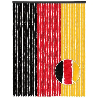 Arsvita Türvorhang Flauschvorhang 120x200cm (1 St), Ösen, blickdicht, Insektenschutz Vorhang für Terrasse, Balkon, Pavillon, Camping rot|schwarz