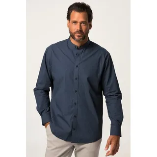 JP1880 Businesshemd Hemd Business Langarm Stehkragen Minimal-Muster blau|schwarz 8XL