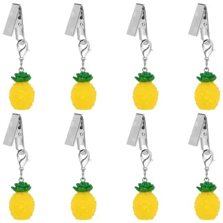 LEGENTLISUR Ananas Tischdeckenbeschwerer Clips, 8 Stück | Niedlich Tischdeckengewichte Outdoor, für Zuhause Picknick Camping Garten Terrasse Party