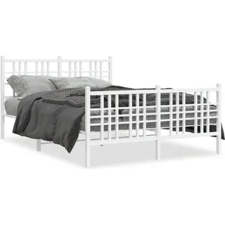vidaXL Bettgestell 140 x 190 cm Weiß