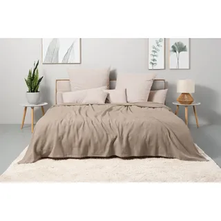 OTTO home Mira Bettüberwurf 250 x 250 cm Grau/Schwarz