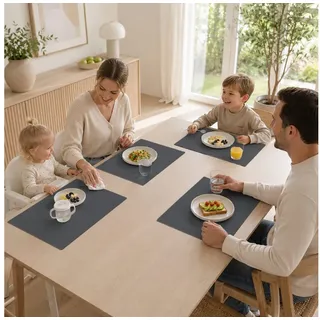 MELIUS VIVERE Platzset Melius Vivere PureTable Tischset (4 Stück) 30x40cm Grau/Anthrazit, Abwischbar, Beidseitig Rutschfest grau 40 cm x 30 cm