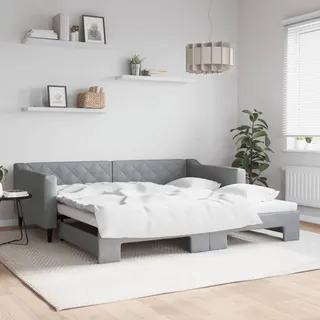 vidaXL Tagesbett Hellgrau 90x190 cm Stoff