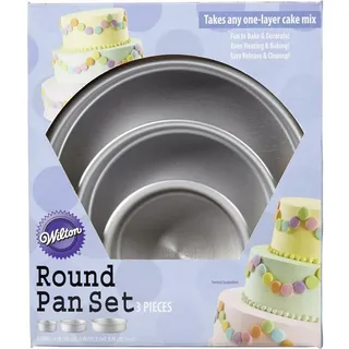 Wilton hochwertiges Backform Set Rund 3er Ø10cm 15cm 20cm Kuchen Torten Pan