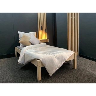 LIEGEWERK Massivholzbett Futonbett Bett Holz Holzbett Bettgestell, 90x200cm beige 98 cm x 208.00 cm x 37.5 cm