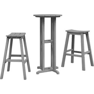 Maison Exclusive - Garten Bar Set 3 Stk. Hellgrau Hdpe