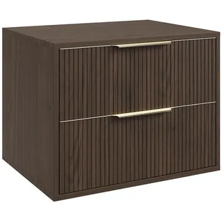 Badplaats Waschbeckenunterschrank Rimini 2 Schubladen 60 x 46 x 46 cm Walnuss Braun
