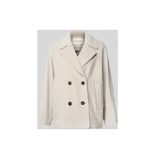 Regular Fit Wolljacke mit doppelreihiger Knopfleiste, Beige, 36