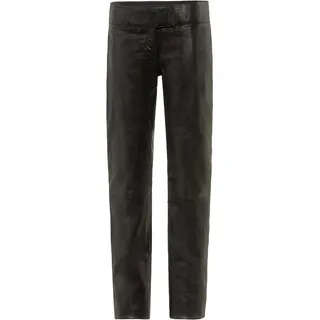Lederhose RICANO "Lederhose Low Cut", Damen, Gr. XXL, Länge 34, schwarz, Obermaterial: 100% Lammnappaleder LANA., schmal, Hosen, Handgefertigt aus echtem Leder