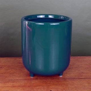 Leaf Keramik-Übertopf für den Innenbereich, 15 cm, Grün/Blau