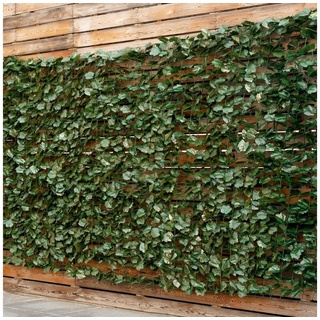 Kunstpflanze Efeu, COSTWAY, Höhe 150 cm, Pflanzenwand, Sichtschutz, L: 240cm grün 240 cm x 150 cm