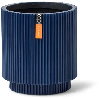 Capi Europe - Gefäß Zylinder Groove Colours - 11x12 - Dunkelblau - Blumentopf für drinnen - CAPI Indoor - BGVDB312
