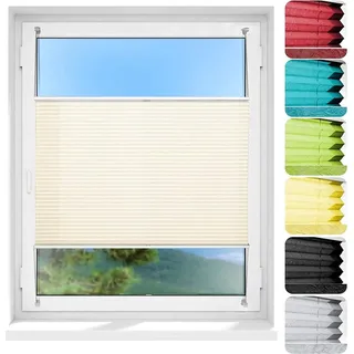 Plissee Faltrollo Magic moderner Sichtschutz Fensterrollo ohne Bohren Weiß 120x200 cm - Weiß