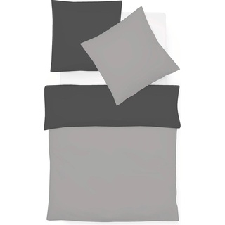 Fleuresse, Bettwäsche, Interlock Jersey Bettwäsche Black Premium Tornio (Bettwäsche Set, 80 x 80 cm, 135 x 200 cm)