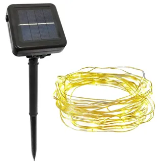 zeitzone Solar Lichterkette Außen LED Wetterfest Warmweiß 2 Modi Garten, Balkon, : 100 LEDs Größe: 100 LEDs