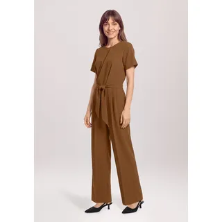 Betty & Co Jumpsuit mit Bindegürtel braun S