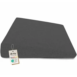 Herlag Keilkissen Stella 37x33x7/2cm | Ergonomisches Sitzkissen für Bürostuhl | Ergo-Sitzkeilkissen Büro & Home Office | Bürostuhlkissen für gerades Sitzen | Anti-Rutsch | Waschbar | Anthrazit