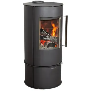 Hosseven Kaminofen Dauerbrand Panorama Rund Schwarz Holzofen 9 kW Hosseven 7000 Holz Ofen, 8.8 kW, Dauerbrand, Mehrfachbelegung Kamin Heizofen Dauerbrandofen