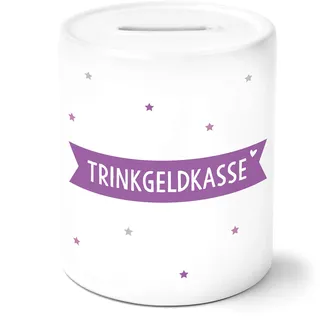OWLBOOK Trinkgeld Kasse Spardose Personalisiert mit Namen Deko Idee optimal für Cafes Restaurants Bars zur Einweihung