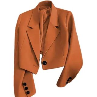Kurzer Blazer – Kurzmantel Mit Knopf, Kurzer Blazer Für Damen, Lässige, Vorne Offene, Langärmlige Anzugjacke, Vorne Offene Blazerjacke Für Damen