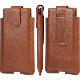 Handy Gürteltasche Herren Klein, Handytasche mit Gürtelclip Herren, 6.5" Universal Smartphone Gürteltasche mit Kartenhalter Brieftasche Herren Gürtelhalter Hüfttasche Leder Gürtelschlaufe Handyhülle