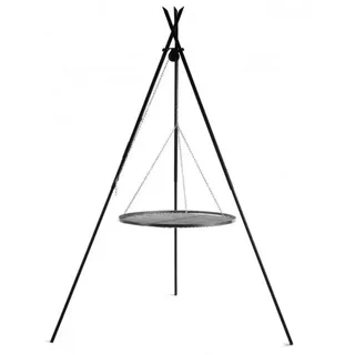 Natur24 Feuerschale Tipi Schwenkgrill 60 x 210 x 60 cm Naturstahl Schwarz schwarz