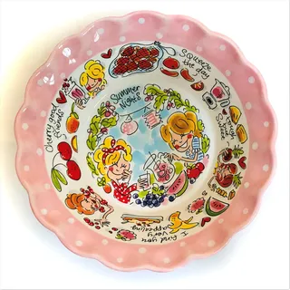 Blond Amsterdam Obstschale Ø23,5 cm – Rosa – Handbemalte Keramik – Frühling/Sommer Kollektion – vielseitig & dekorativ