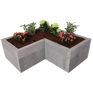EHL Creaform Pflanzkübel  (127 x 127 x 45 cm, Steingrau, L-Form, Beton)