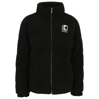 Winterjacke KARL KANI "Karl Kani Herren KM213-070-2 RETRO TEDDY PUFFER JACKET BLACK", Herren, Gr. XL, schwarz, 100% Polyester, loose fit, hoch geschlossener Ausschnitt, Jacken Winterjacke